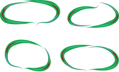 green colorful creative thick speech bubbles set