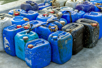 Dirty gallon used in fishing