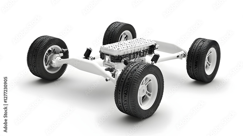 Poster Futuristic 3D render of an innovative and efficient cooling system designed for high performance vehicles