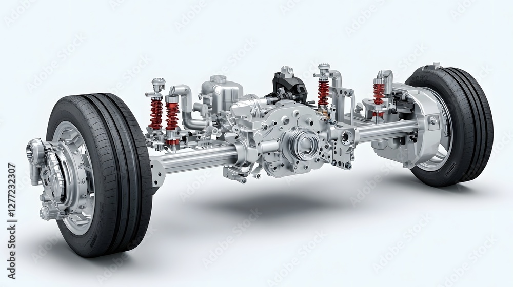 Aufkleber Highly detailed and 3D exploded diagram showcasing the intricate components and inner workings of a car s axle and differential system