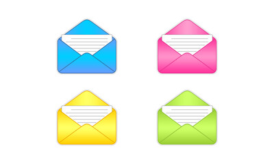 Set of envelope with letter design