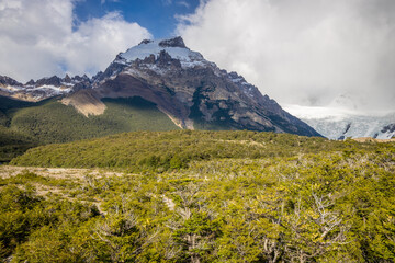 Piedras Blancas Glacier in El Chalten, Argentina high resolution photo. The image features the...