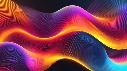 Abstract Vibrant Waveforms: A Symphony of Color and Light