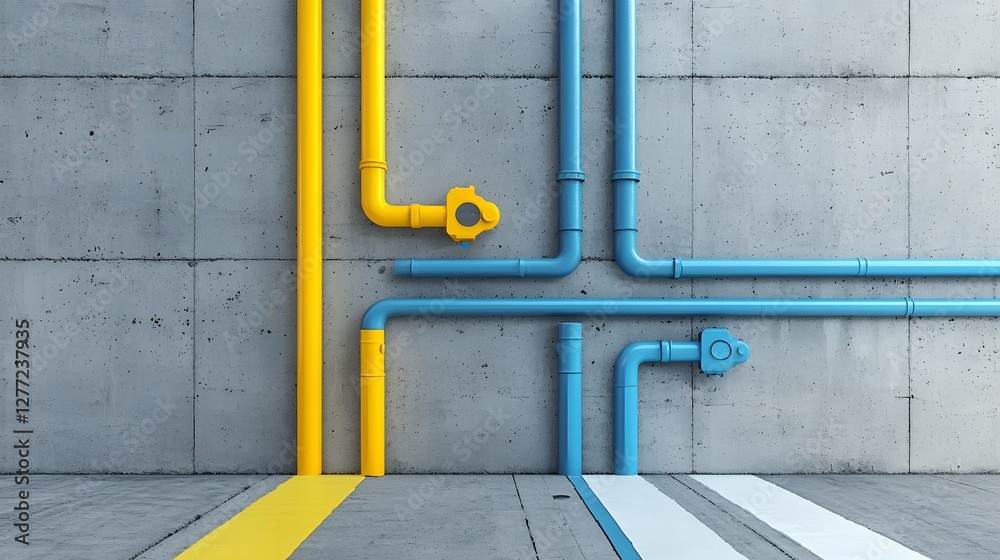 Poster photographic showcasing a comparison of various plumbing pipe materials including metal plastic and 