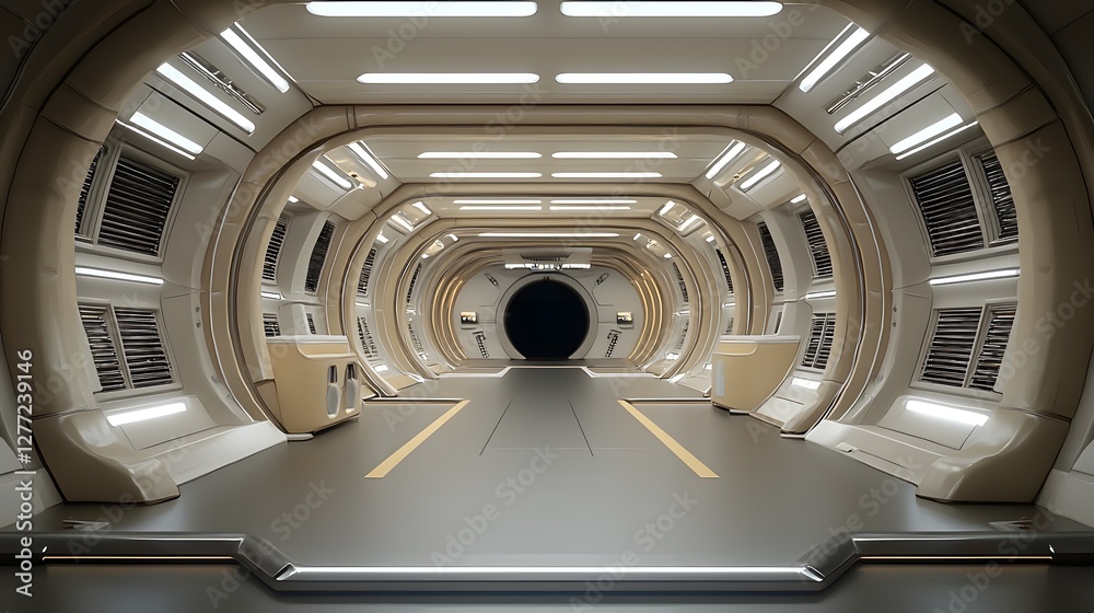 Leinwandbilder sleek and futuristic underground tunnel with a modern symmetrical design and dynamic lighting creati