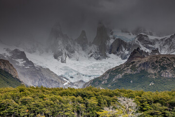 Piedras Blancas Glacier in El Chalten, Argentina high resolution photo. The image features the...