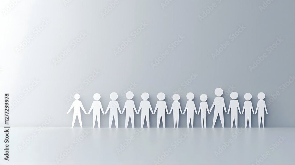 Poster This paper cut style showcases the intricate structure and hierarchical organization of a business  emphasizing the importance of teamwork