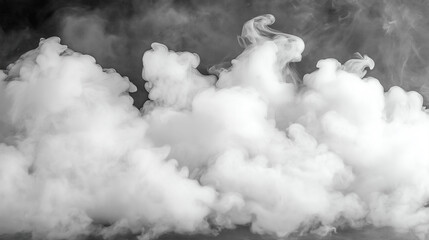 Naklejka premium Dramatic black and white smoke clouds swirling in an abstract pattern