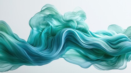 Fluid teal fabric drapes against a plain background