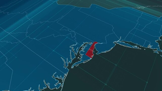 Zoom in to the map of Delaware state, with text and textless