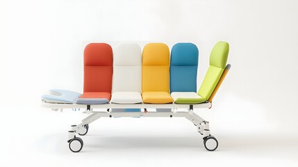 Fototapeta premium Vibrant and modern pediatric emergency stretcher with a colorful child friendly design to provide comfort and care for young patients during medical emergencies or treatments