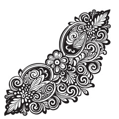 Elegant Black and White Floral Corner Design