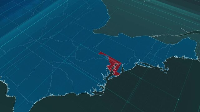 Zoom in to the map of Maryland state, with text and textless