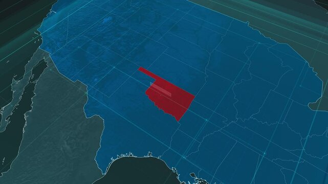 Zoom in to the map of Oklahoma state, with text and textless
