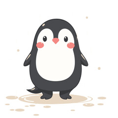 Cute Penguin Illustration Adorable Cartoon Bird Design