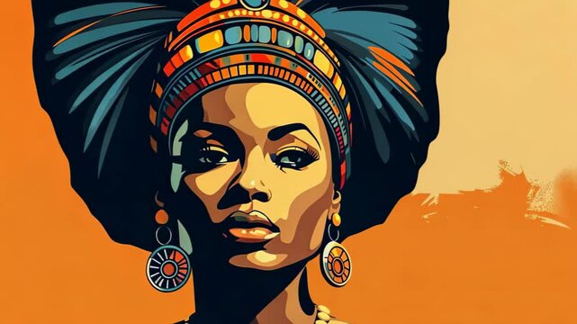 Celebrate Kwanzaa with the stunning vibe of African Queen, featuring a beautiful face that captures the essence of this cultural celebration.