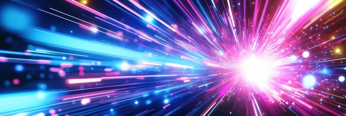 Fototapeta premium Colorful abstract graphic layout showcasing dynamic light trails in vibrant hues