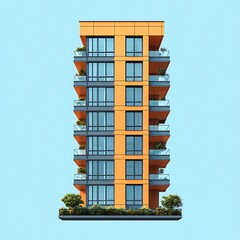 green themed modern apartment building balconies high resolution hd picture