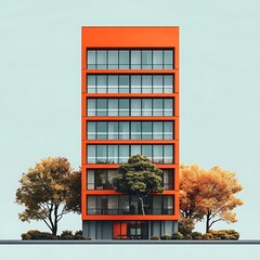 modern apartment building with lush balconies high resolution hd picture