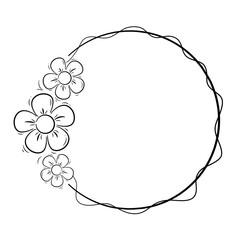 Doodle frame flowers