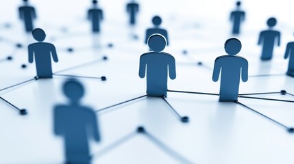 A concept image of digital business networking, with interconnected nodes forming an upward trajectory.