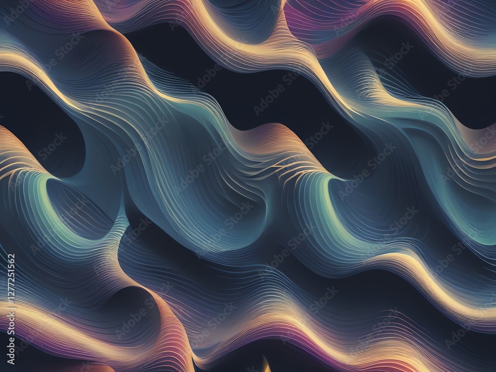 Canvas Prints abstract waves: a symphony of curving layers