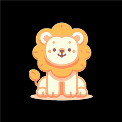 Vector illustration of a lion cub