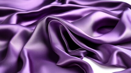 Obraz premium Luxurious purple silk fabric with elegant folds and waves creating a sensual texture, smooth satin material with deep shadows and highlights in royal amethyst shade