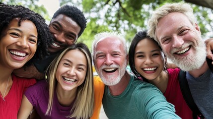 Fototapeta premium People of different ages and nationalities having fun together