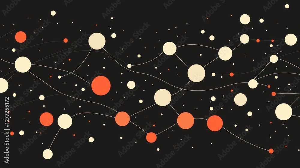Poster abstract network connection background with dots and lines.