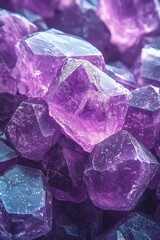 Fototapeta premium Vibrant purple crystals glimmering under light in a close-up display of natural beauty and geological wonder