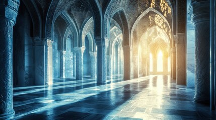Obraz premium Majestic Arched Interior with Soft Light and Dramatic Shadows