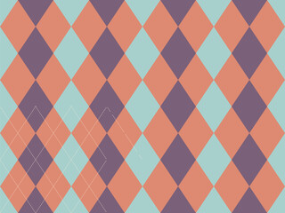 Stylish pastel argyle pattern, perfect for backgrounds, textiles, or website design.  Its soft colors and classic design evoke a sense of sophistication and timeless elegance.