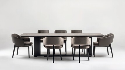 Modern Dining Room Table Set with Stylish Chairs and Minimalist Design
