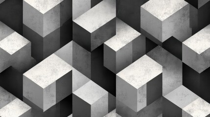 Abstract Geometric Shapes in Black and White Textures Design