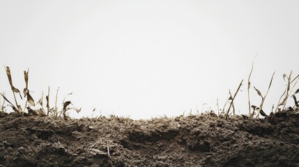Toxic fertilizer overuse resulting in barren farmland. Featuring soil erosion and crop failure