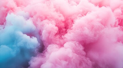 Fototapeta premium Abstract pastel pink and blue smoke clouds. (1)