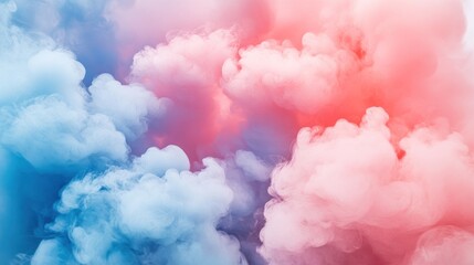 Fototapeta premium Abstract pastel pink and blue smoke clouds. (3)