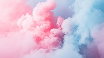 Abstract pastel pink and blue smoke clouds. (4)