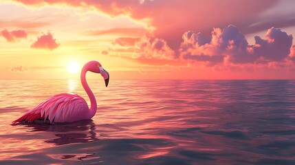 Fototapeta premium Flamingo elegance in tranquil waters high resolution wallpaper