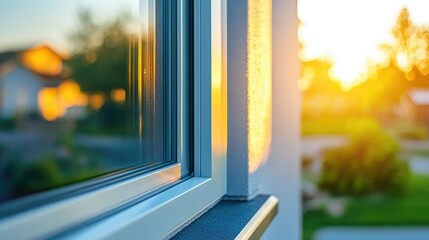 A close-up of a perfectly installed window frame, highlighting architectural precision