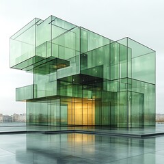 sleek glass futuristic building structure high resolution hd wallpaper