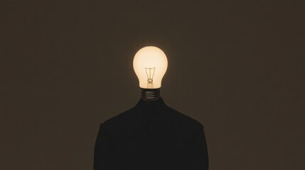 A single light bulb glowing over an unemployed