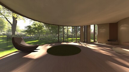 Fototapeta premium A realistic VR simulation of a contemporary home, allowing for -degree exploration