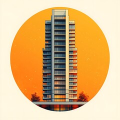 sustainable apartment building with green balconies high resolution hd picture