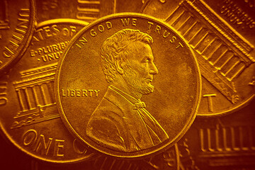 Penny Coin with Lincoln Profile