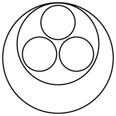 家紋です。陰真向い月に三つ星と言います。