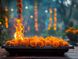 Burning Marigold Offering Ceremony