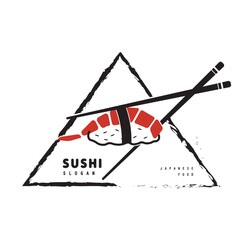Fototapeta premium Japanese food sushi restaurant logo design vector illustration.