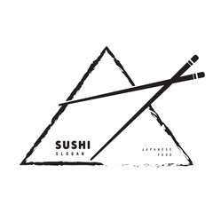 Japanese food sushi restaurant logo design vector illustration.